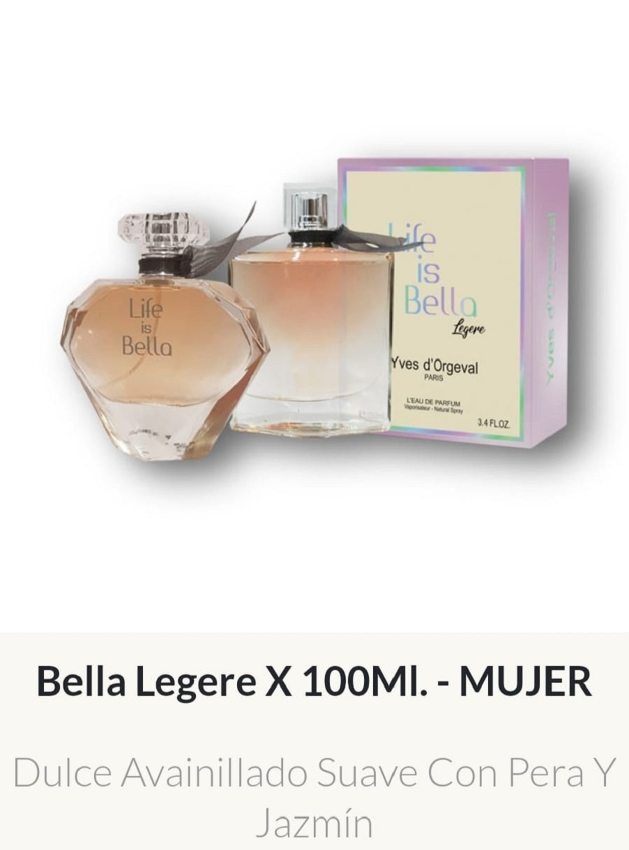 F45 Yves D'Orgeval Parfums Bella Legere Femenino 100 ml Precios Por Mayor
