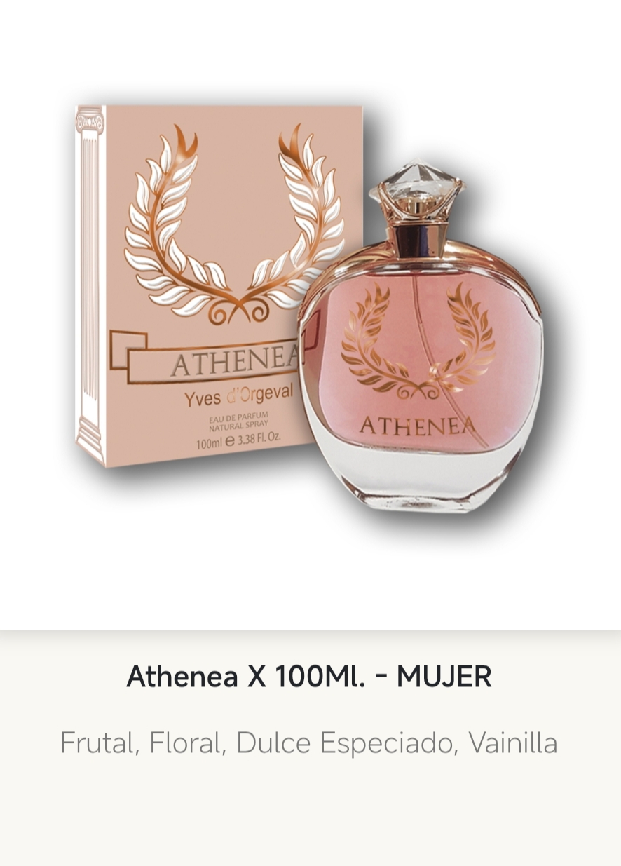 F58 Yves D'Orgeval Parfums Athenea Goddess Femenino 100 ml Precios Por Mayor