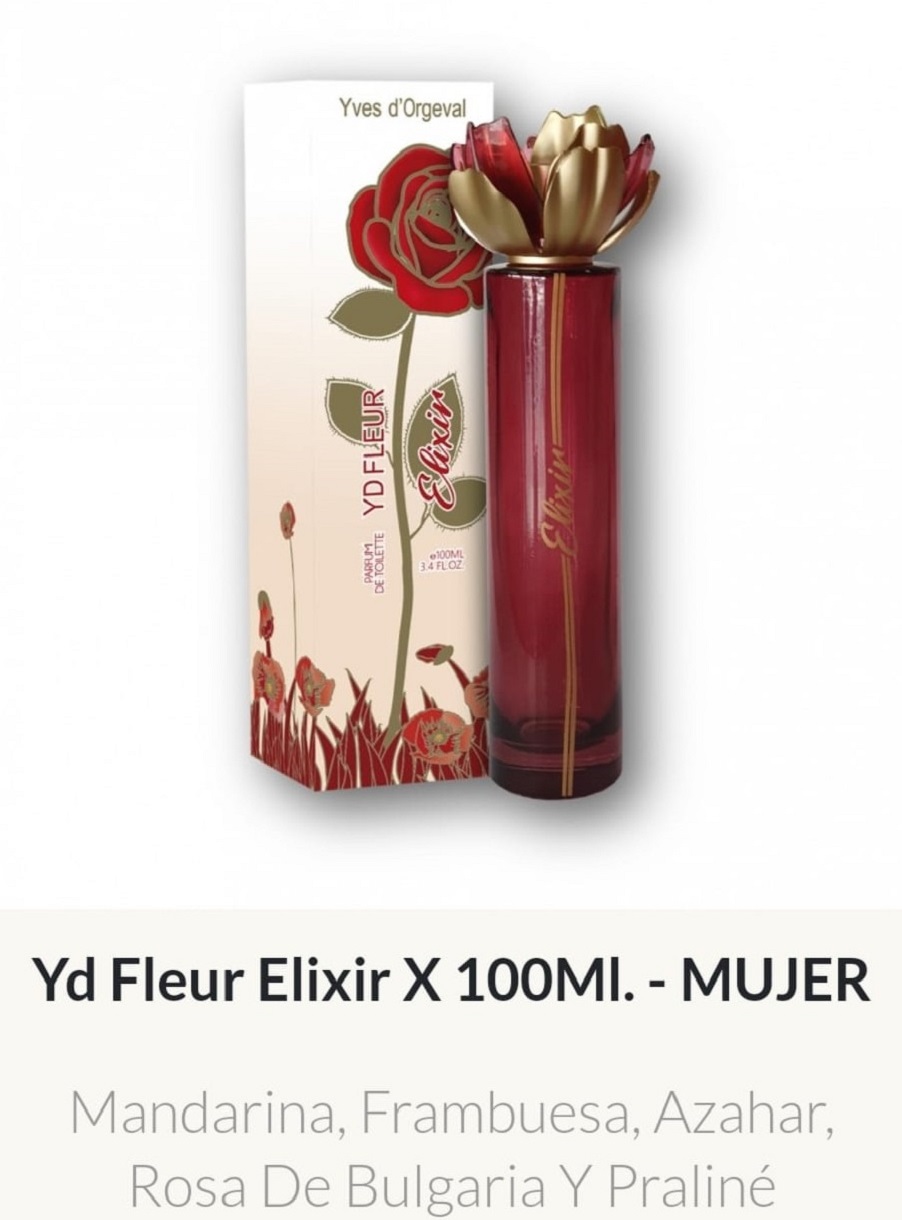 F60 Yves D'Orgeval Parfums Yd Fleur Elixir Femenino 100 ml Precios Por Mayor