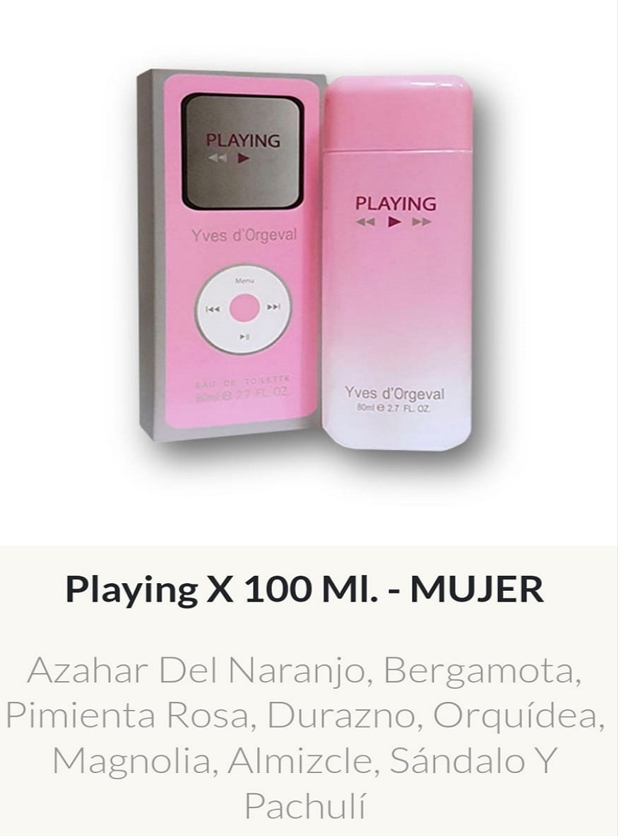 F62 Yves D'Orgeval Parfums Playing Femenino 100 ml Precios Por Mayor