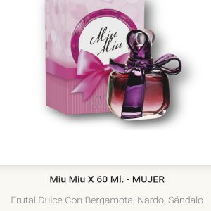 F08  Yves D´Orgeval Parfums Miu Miu Femenino 60 ml Precios Por Mayor