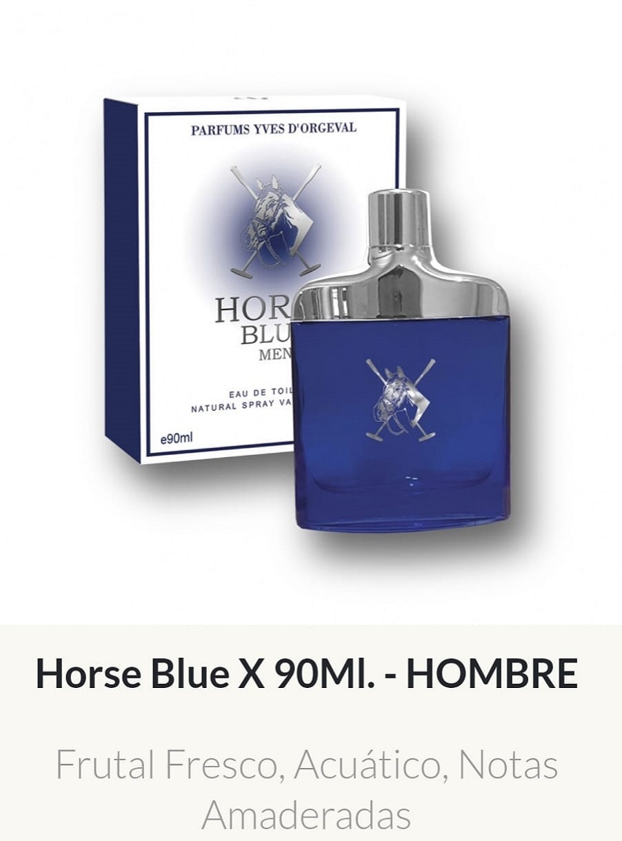 M04 Yves D'Orgeval Parfums Horse Blue Masculino 90 ml Precios Por Mayor